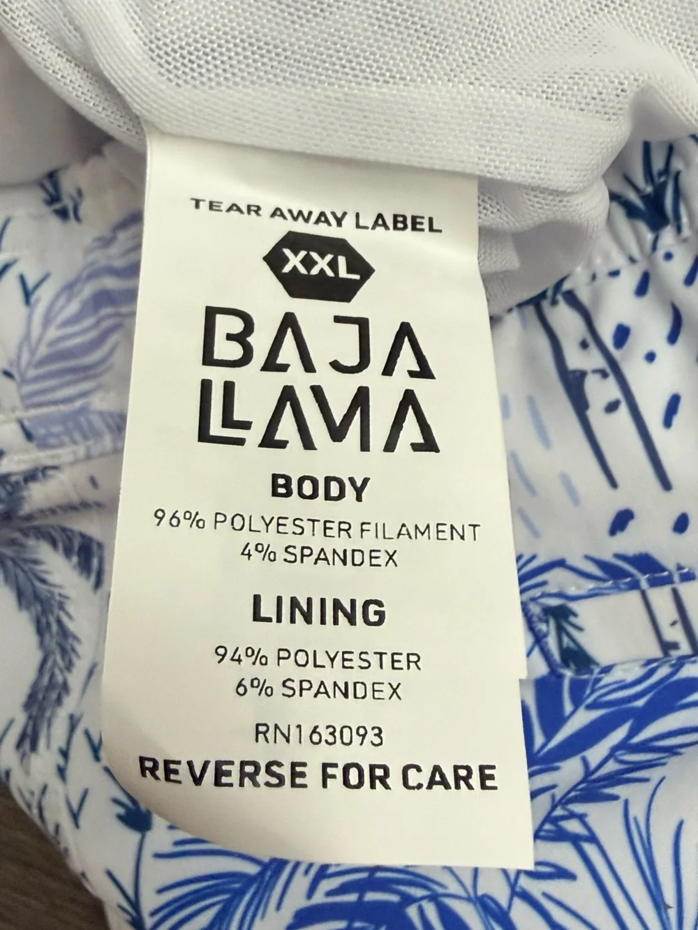 NWT Baja Llama | White Hot Tropics Stretch Swim Trunks | Size XXL